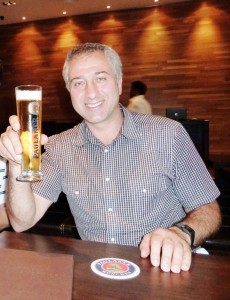 Vince with a Paulaner Beer in Kuala Lumpur
